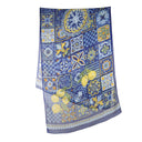 Echarpe en soie 67x180, Positano - Bleu