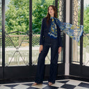 Echarpe en soie 67x180, Positano - Bleu