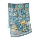 Echarpe en soie 67x180, Positano -Bleu turquoise