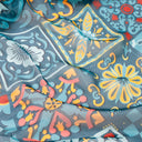 Echarpe en soie 67x180, Positano -Bleu turquoise