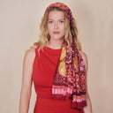 Positano silk scarf 67x180 - Pink