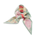 Silk Headband 6x86, Lyon The Pink Garden in the Park - Green