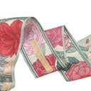 Silk Headband 6x86, Lyon The Pink Garden in the Park - Green