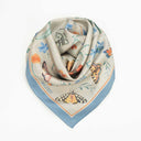 Carré de soie 67, La prairie – Bleu