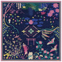 Carré en laine et soie 120 Kitsune - Marine rose