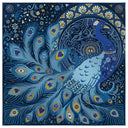 Carré de soie 90, Peacock – Bleu