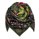 Carré de soie 90, Peacock – Vert