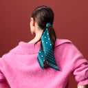 Silk Headband 6x86 - Polka Dots – Blue