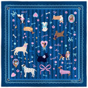 Carré de soie 49, Wouf – Bleu