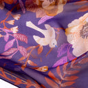 Écharpe en soie 43x140, mousseline de soie Le Jardin par Malin Gyllensvaan – Violet