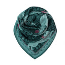 Carré en laine et soie 70, Kitty – Bleu turquoise