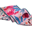 Bandeau de soie 13x140, Fleurs dansantes par Malin Gyllensvaan – Rose