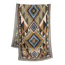 Écharpe en laine et soie 67x180, Navajo – Vert