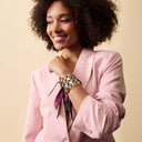 Bracelet doré et Lien en soie La Verrière – Bleu