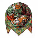 Carré de soie 120, Fauve – Rouge