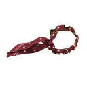 Gold Bracelet with Polka Dot Ribbon – Red
