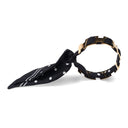 Gold Bracelet with Polka Dot Ribbon – Black