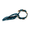 Gold Bracelet with Polka Dot Ribbon – Blue