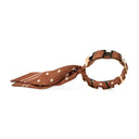 Gold Bracelet with Polka Dot Ribbon – Brown