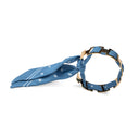 Gold Bracelet with Polka Dot Ribbon – Blue