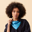 Silk Square 49, Polka Dots – Blue