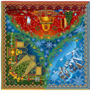 Wool and Silk Square 120, Harry Potter, Christmas at Hogwarts – Multicolor