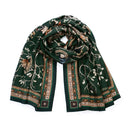 Echarpe en laine et soie 67x180, Harry Potter, Tapisserie famille Black - Vert