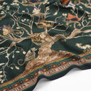 Echarpe en laine et soie 67x180, Harry Potter, Tapisserie famille Black - Vert