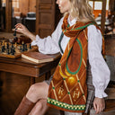 Wool and Silk Scarf 45x180, Harry Potter, Quidditch - Brown