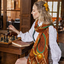 Wool and Silk Scarf 45x180, Harry Potter, Quidditch - Brown