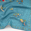 Carré en laine et soie 70, Bandana le Petit Prince – Bleu