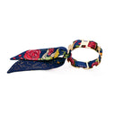 Bracelet doré et Lien en soie Le petit prince et la rose – Bleu