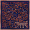 Carré de soie 67, Léopard – Marron Marine