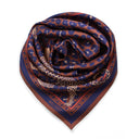 Carré de soie 67, Léopard – Marron Marine