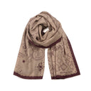 Echarpe en laine et soie 67x180, Harry Potter, La carte du Maraudeur – Beige Bordeaux