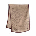 Echarpe en laine et soie 67x180, Harry Potter, La carte du Maraudeur – Beige Bordeaux