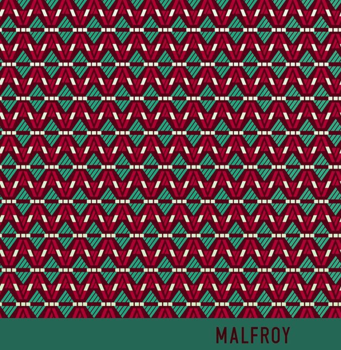 Echarpe en laine et soie 67x180 Ethnique col 4 rouge vert