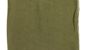 Echarpe en soie 43×160, mousseline de soie unie – Kaki