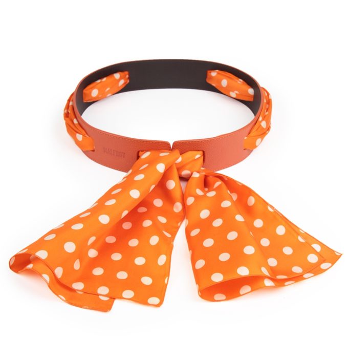 Ceinture femme en cuir pour Foulards col 1 orange