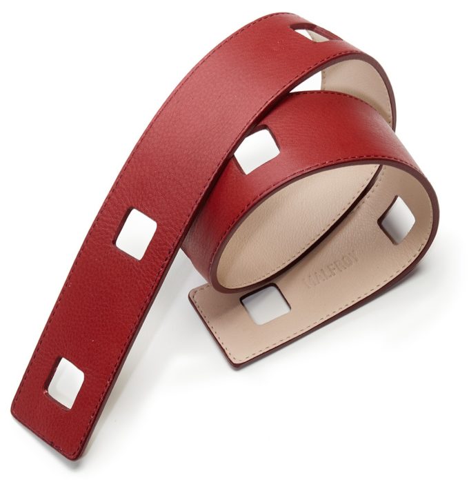 Ceinture femme en cuir pour Foulards col 2 rouge