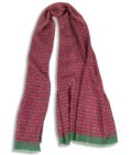 Echarpe en laine et soie 67x180 Ethnique col 4 rouge vert