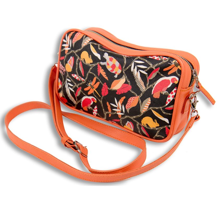 Sac Bandoulière MALFROY Faune et Flore - Rouge Orange