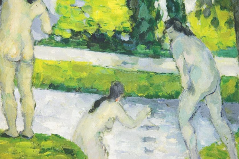 Carré de soie 67, Twill de soie imprimé Cézanne Baigneuse