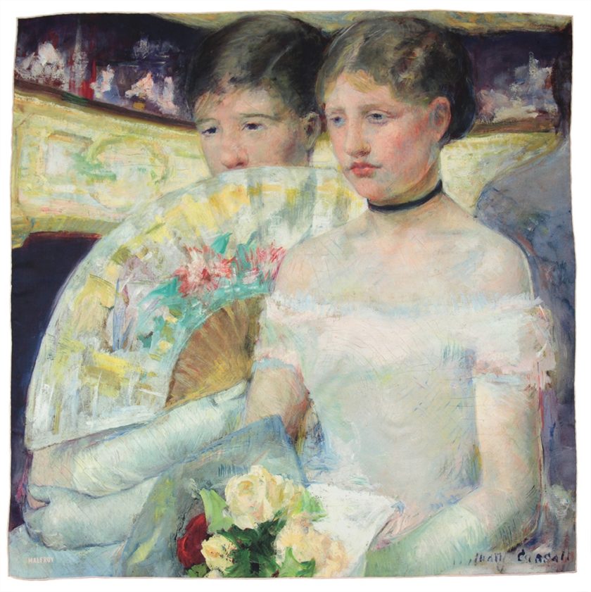 Carré de soie, twill de soie imprimé Mary Cassatt The Loge