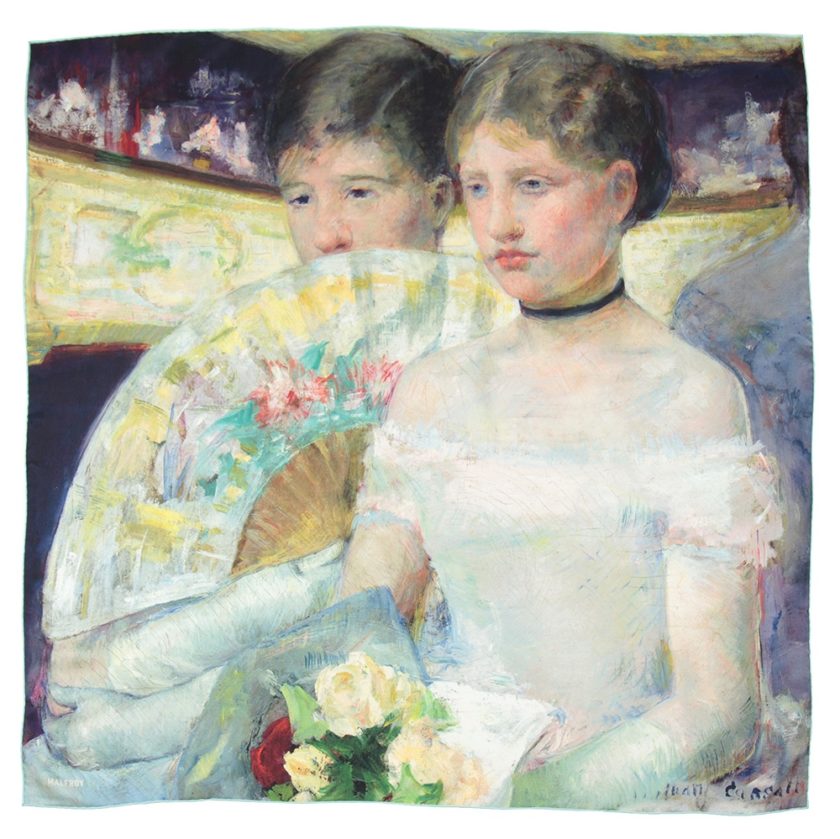 Carré de soie, twill de soie imprimé Mary Cassatt The Loge
