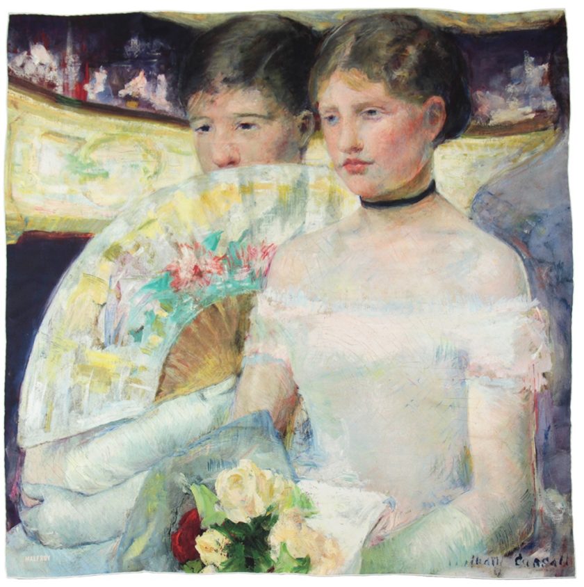 Carré de soie, twill de soie imprimé Mary Cassatt The Loge