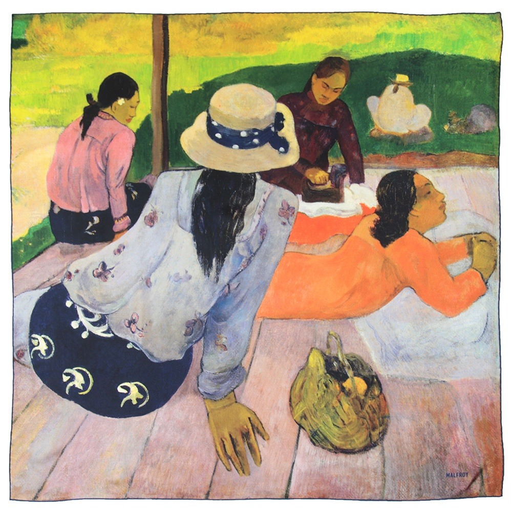 Carré de soie, twill de soie imprimé Gauguin La Sieste col 3-3