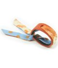 Bracelet Cuir et Lien en Twill de soie imprimé Quotidien col 4 orange caramel