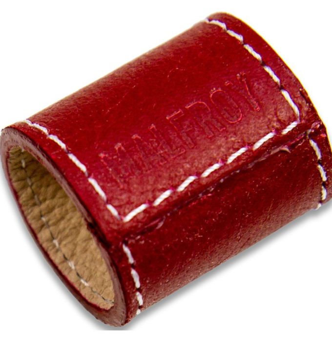 Bague en Cuir pour Foulards col 2 Rouge