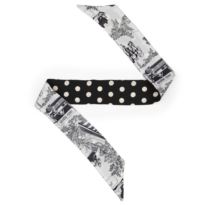 Petit Twilly en twill de soie imprimé Quotidien et Gros Pois col 1 noir